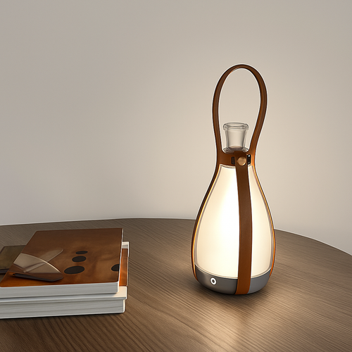 Glass bottle design LED desk lamp for indoor and outdoor