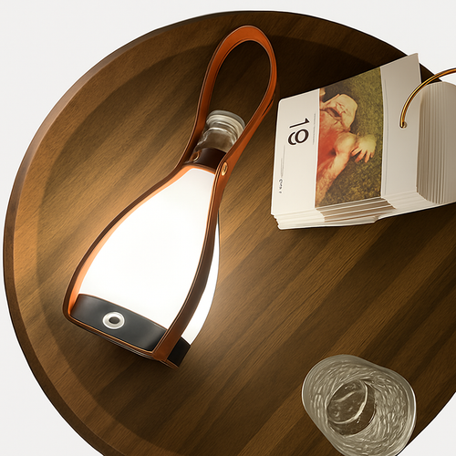 Glass bottle design LED desk lamp for indoor and outdoor - vue 4 sur 8