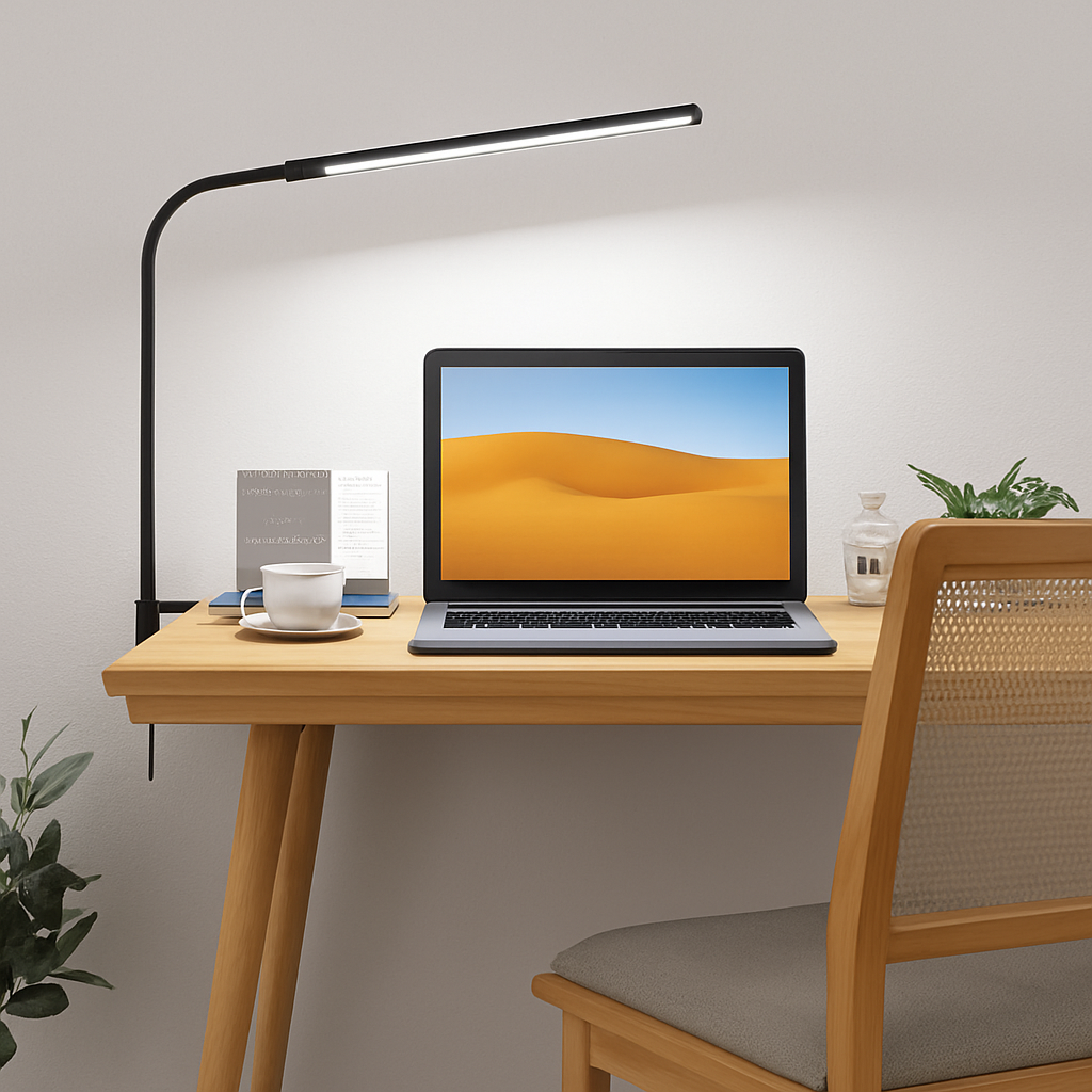 LED clamp desk lamp 360° 3 modes 10 brightness levels single/double