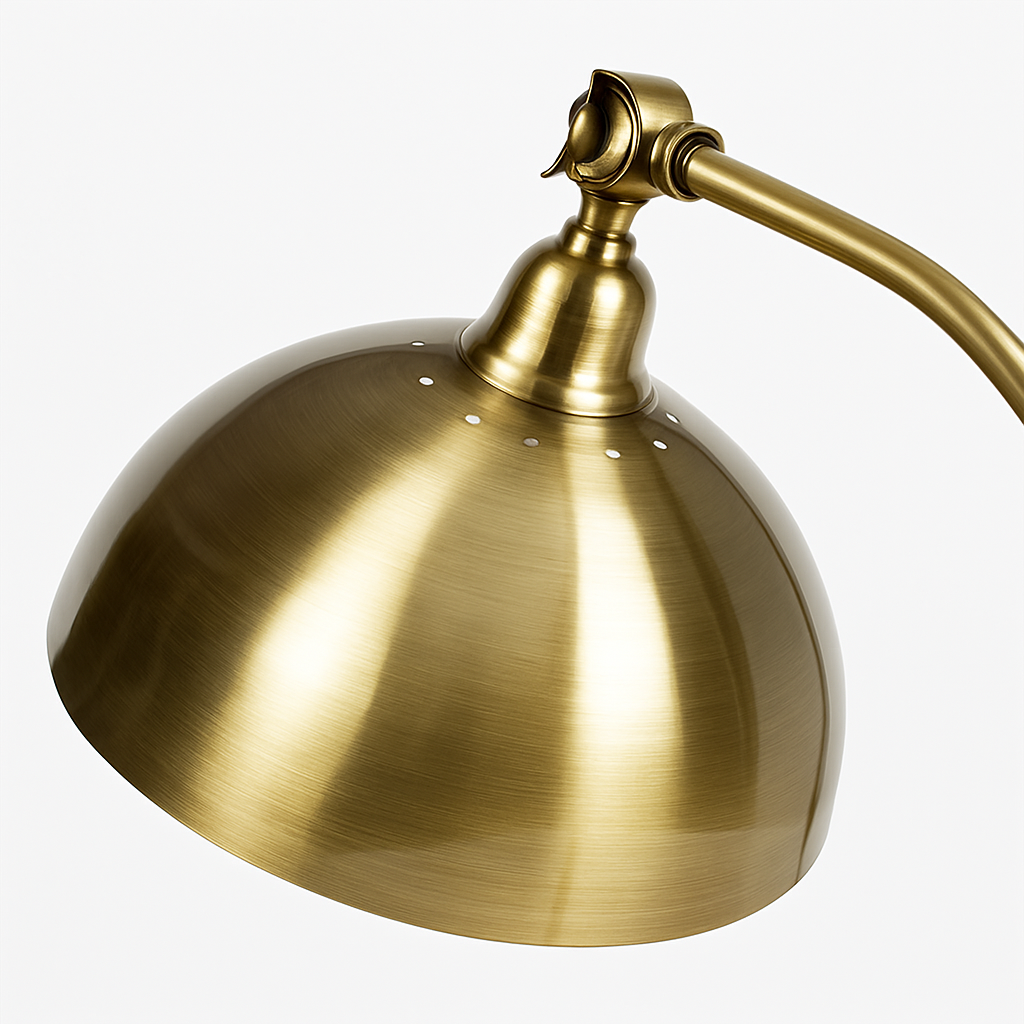 Rustic gold punk LED bedside or desk lamp - vue 5 sur 7