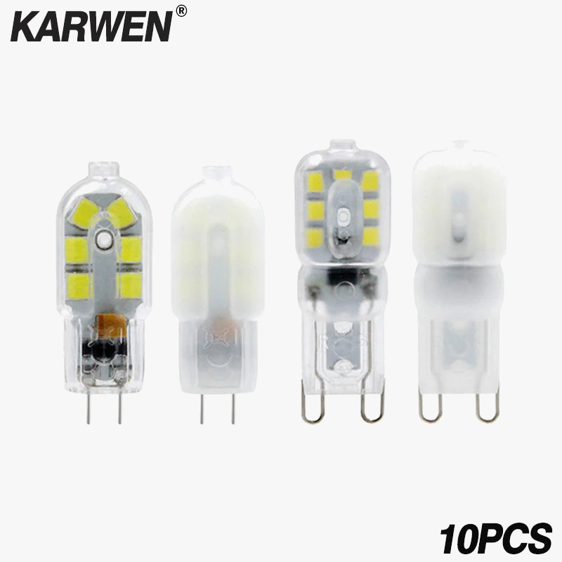 Mini LED bulb set of ten, milky and clear