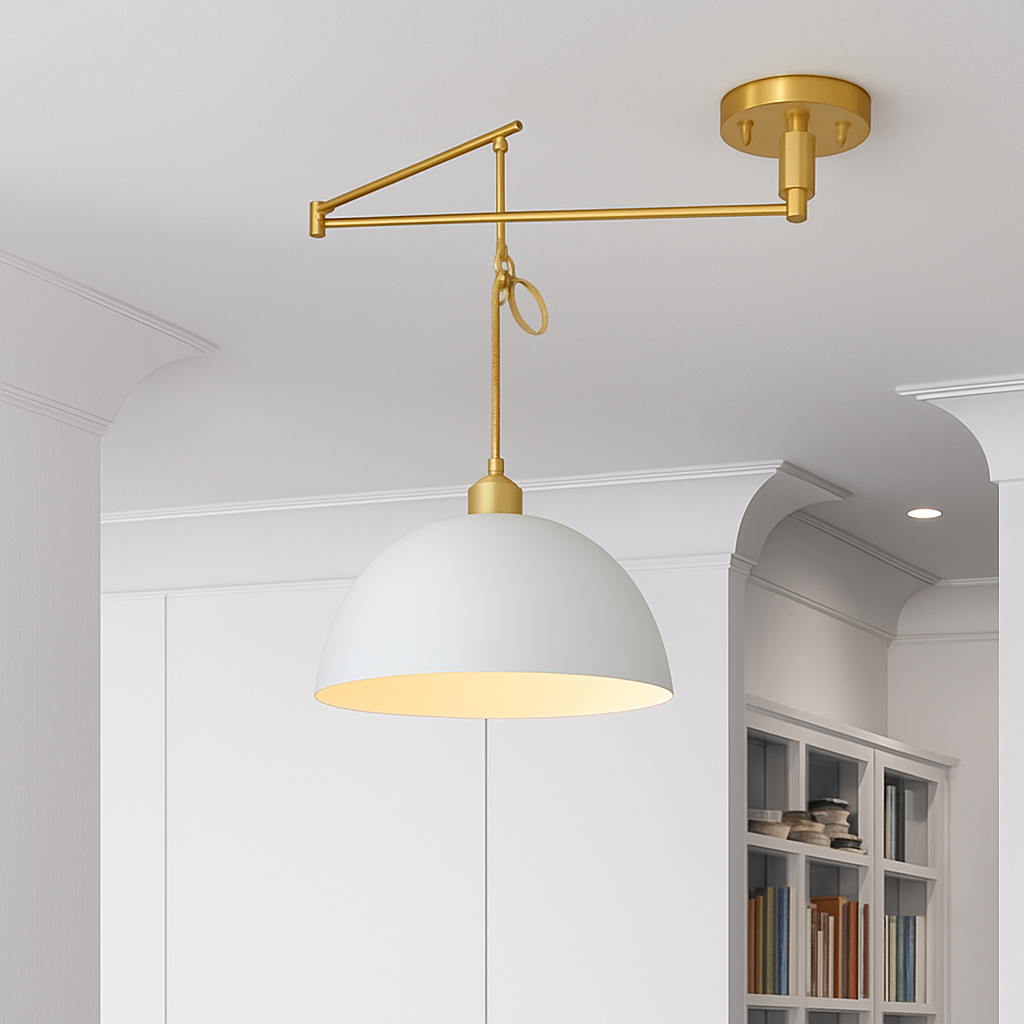 Nordic pendant lamp with folding design and rocker arm - vue 3 sur 9