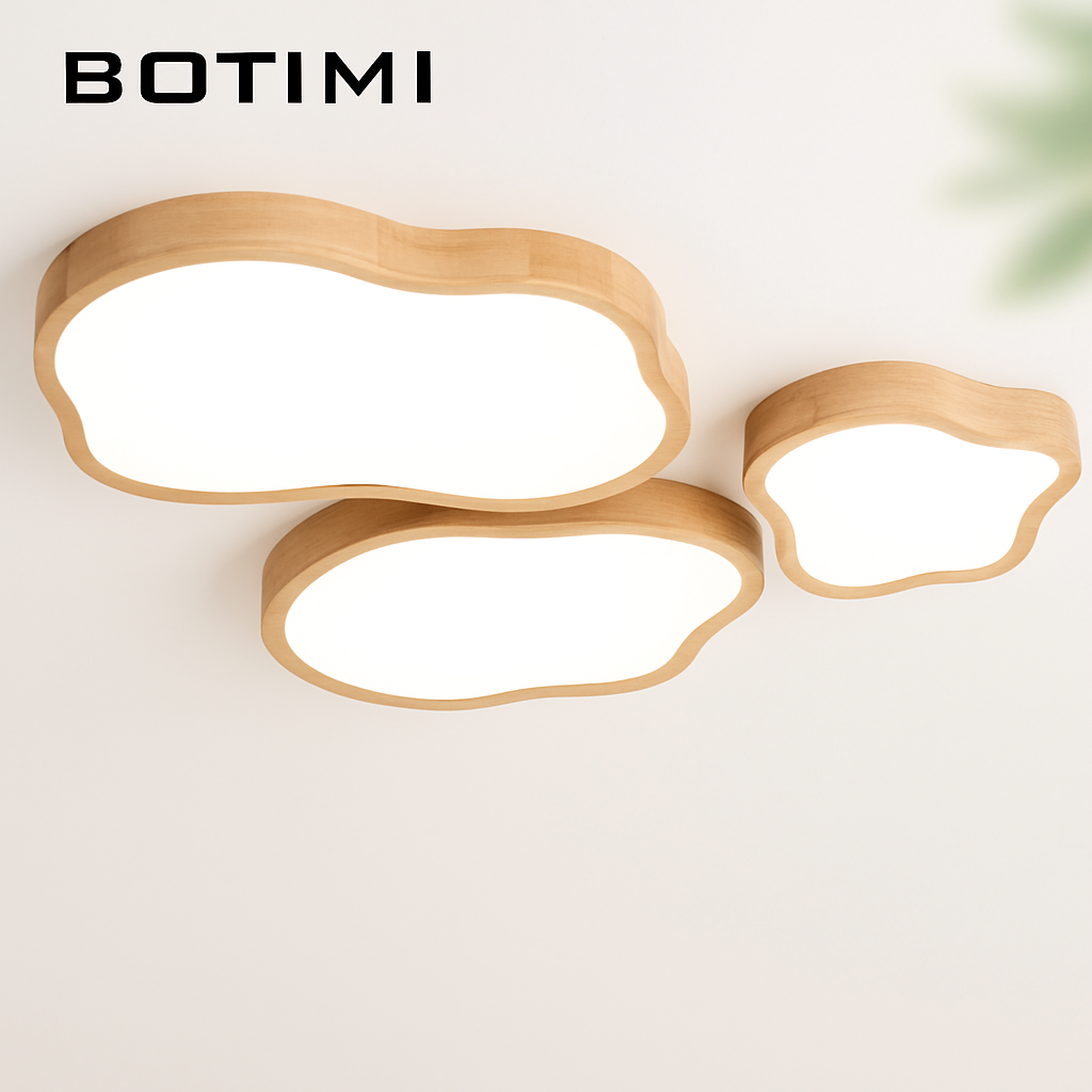 Modern wooden LED ceiling lamp