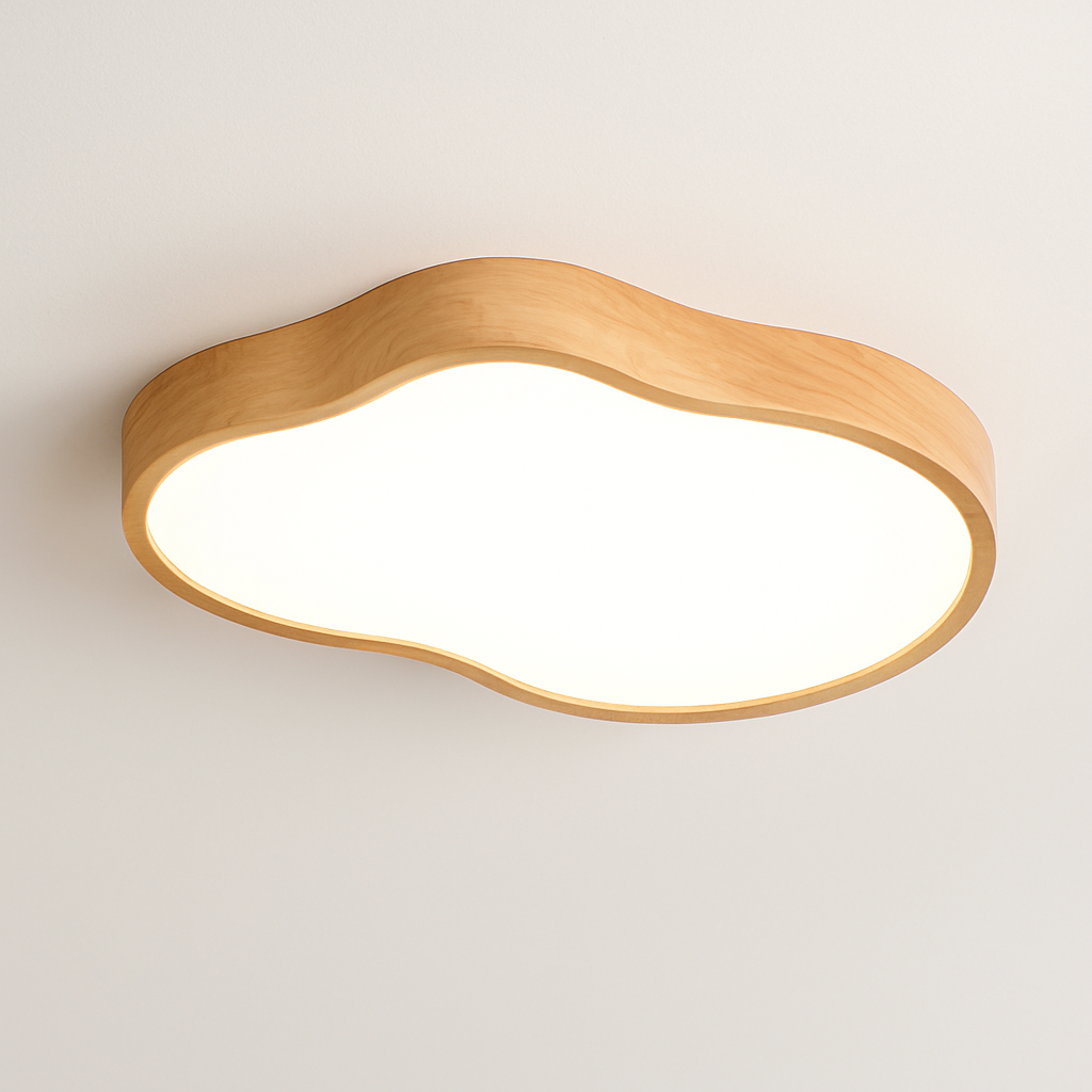 Modern wooden LED ceiling lamp