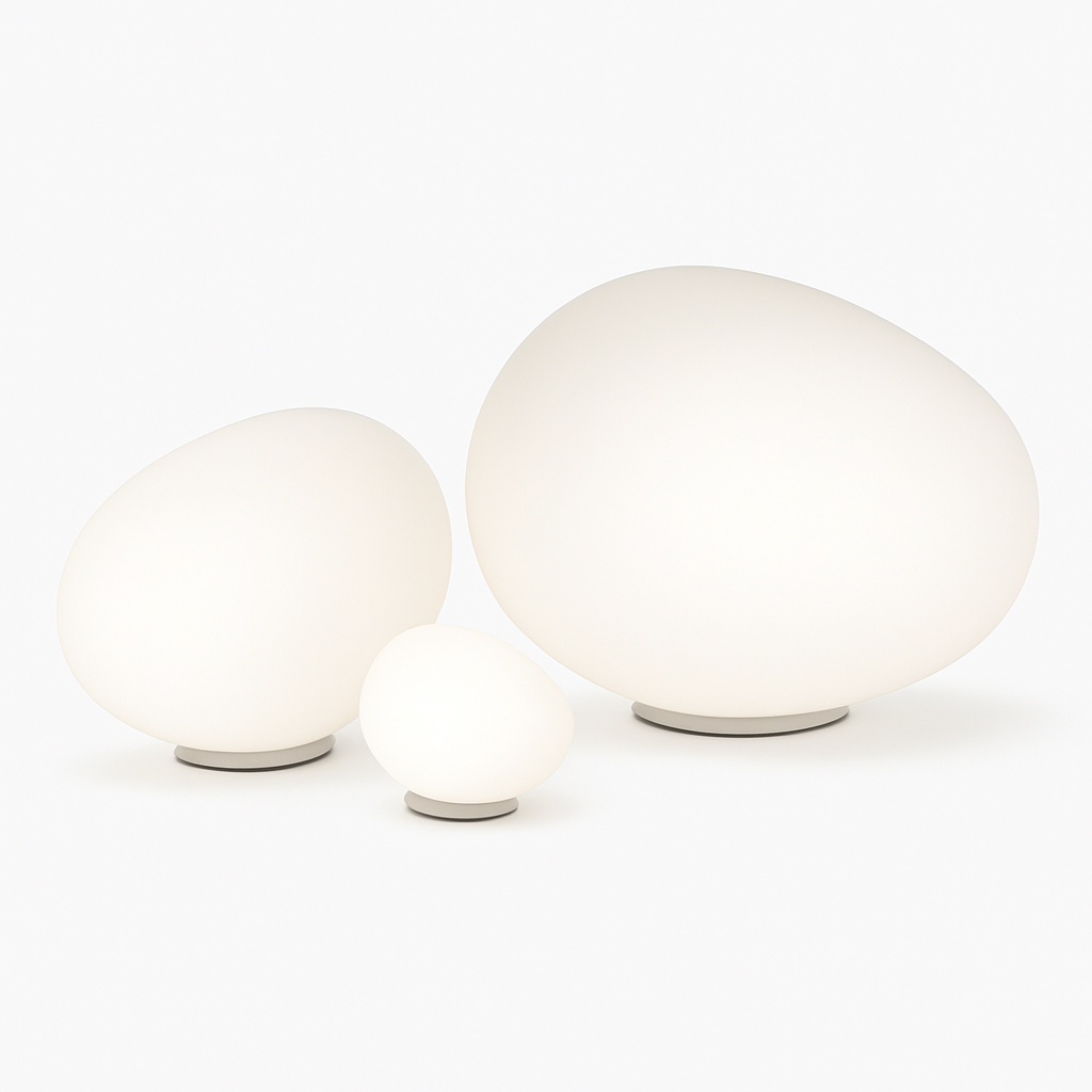 Decorative LED pebble white table lamp