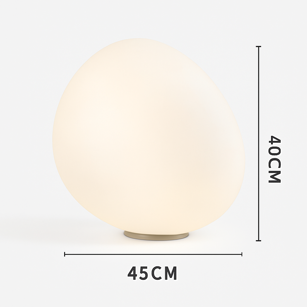 Decorative LED pebble white table lamp