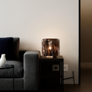 Designer LED table lamp with creative glass plate