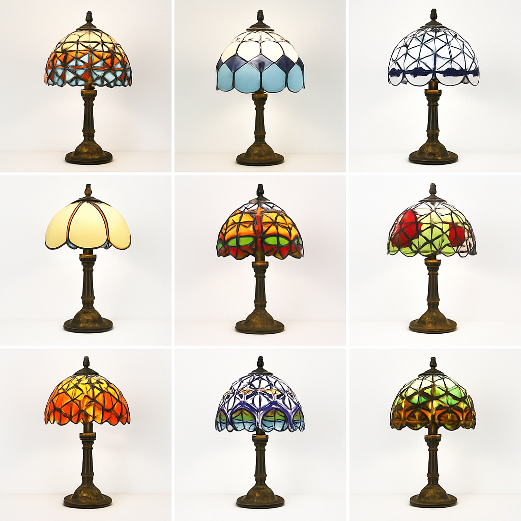 Retro Mediterranean style stained glass table lamp