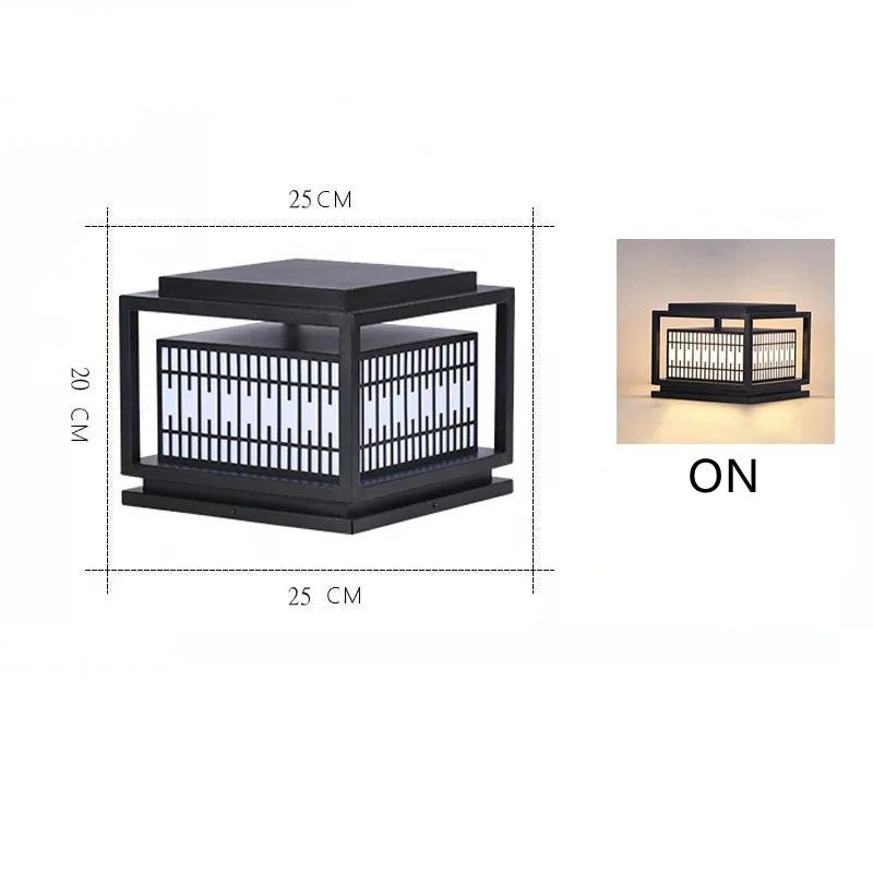 Outdoor solar LED lamp with remote control and dimmable brightness