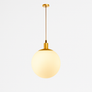 White glass globe pendant lamp