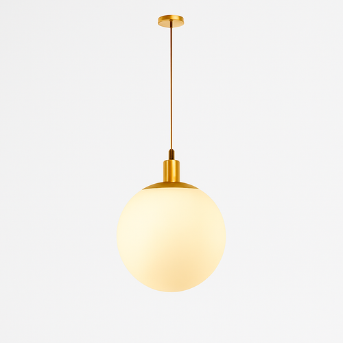 White glass globe pendant lamp - vue 2 sur 15