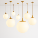 White glass globe pendant lamp