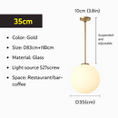 White glass globe pendant lamp