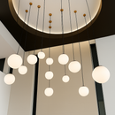 White glass globe pendant lamp