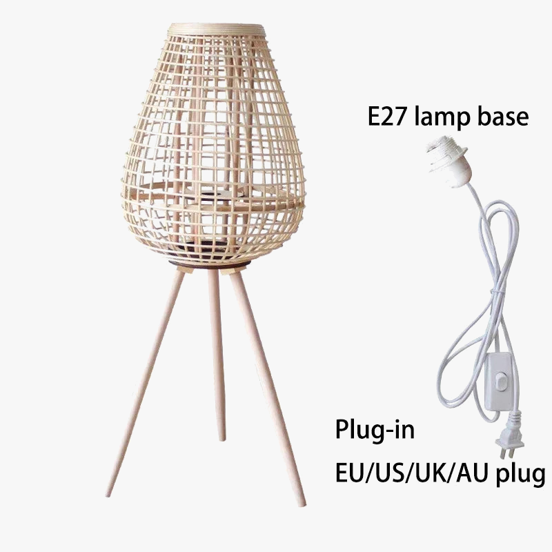 Rattan wind lamp with legs