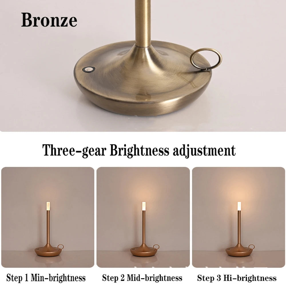 Rechargeable LED camper table lamp touch night light for creative home decor and dinner atmosphere