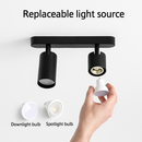 LED surface mounted track spotlight, COB ceiling spot with 2 or 3 adjustable heads