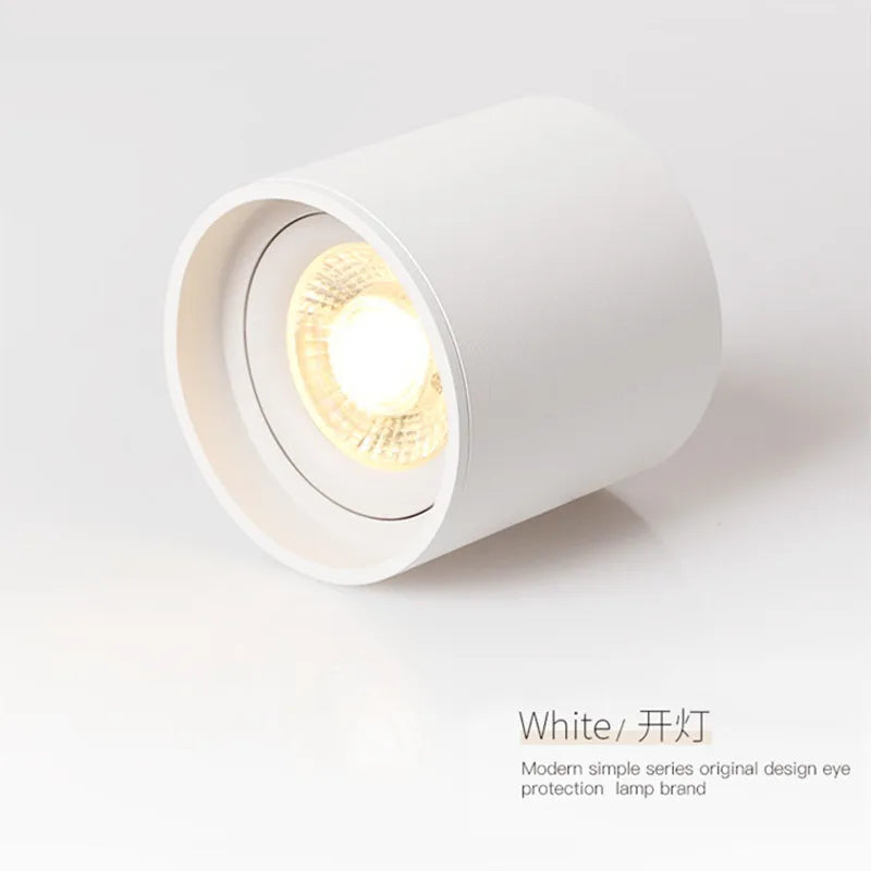 Round surface-mounted LED spotlight for kitchen furniture