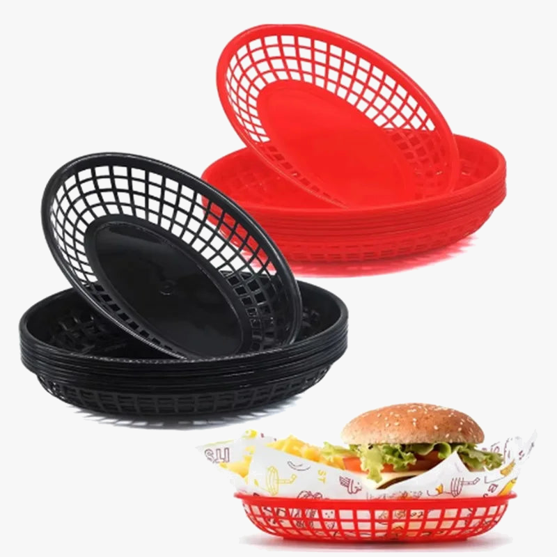 Set of 10 oval snack and serving baskets