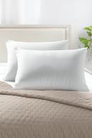 Set of 2 rectangular white decorative cushion covers