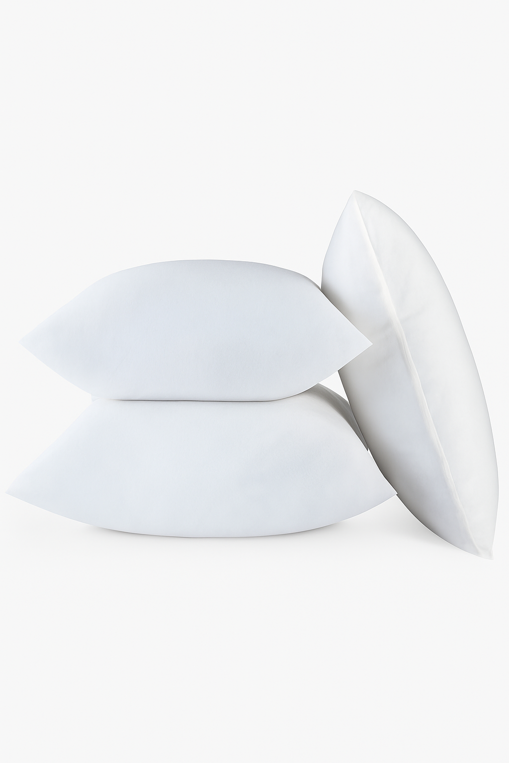 Set of 2 rectangular white decorative cushion covers