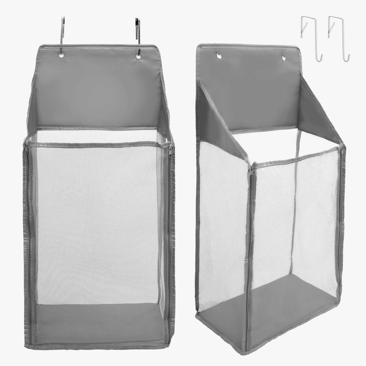 set of 2 foldable hanging laundry baskets