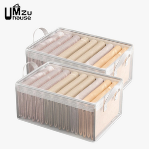 Set of 2 clear baskets with metal frame for versatile storage