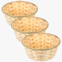 set of 3 bamboo baskets for fruit and storage