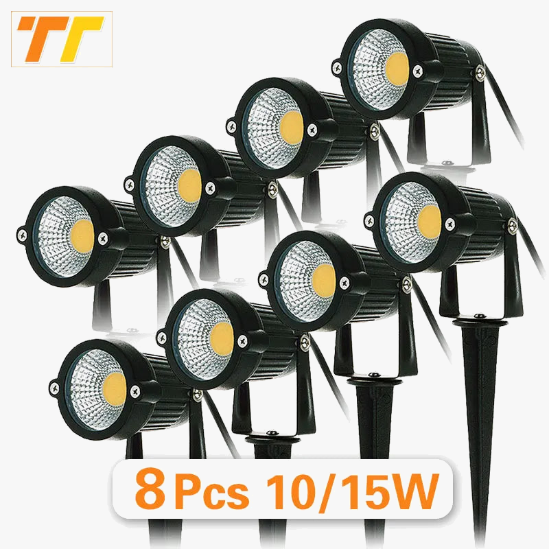 Set of 8 waterproof LED outdoor lamps