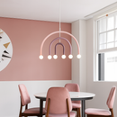 Creative rainbow LED chandelier colourful metal pendant for bedroom, living room, restaurant, café, dining room