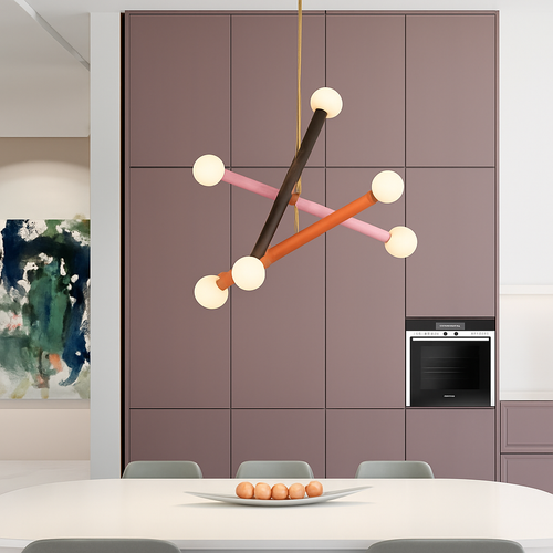 Minimalist art deco chandelier pendant light - vue 3 sur 10