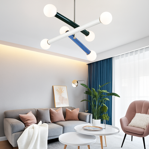 Minimalist art deco chandelier pendant light - vue 4 sur 10