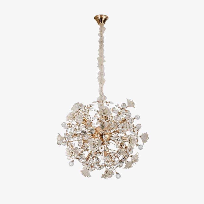 White ceramic flower chandelier