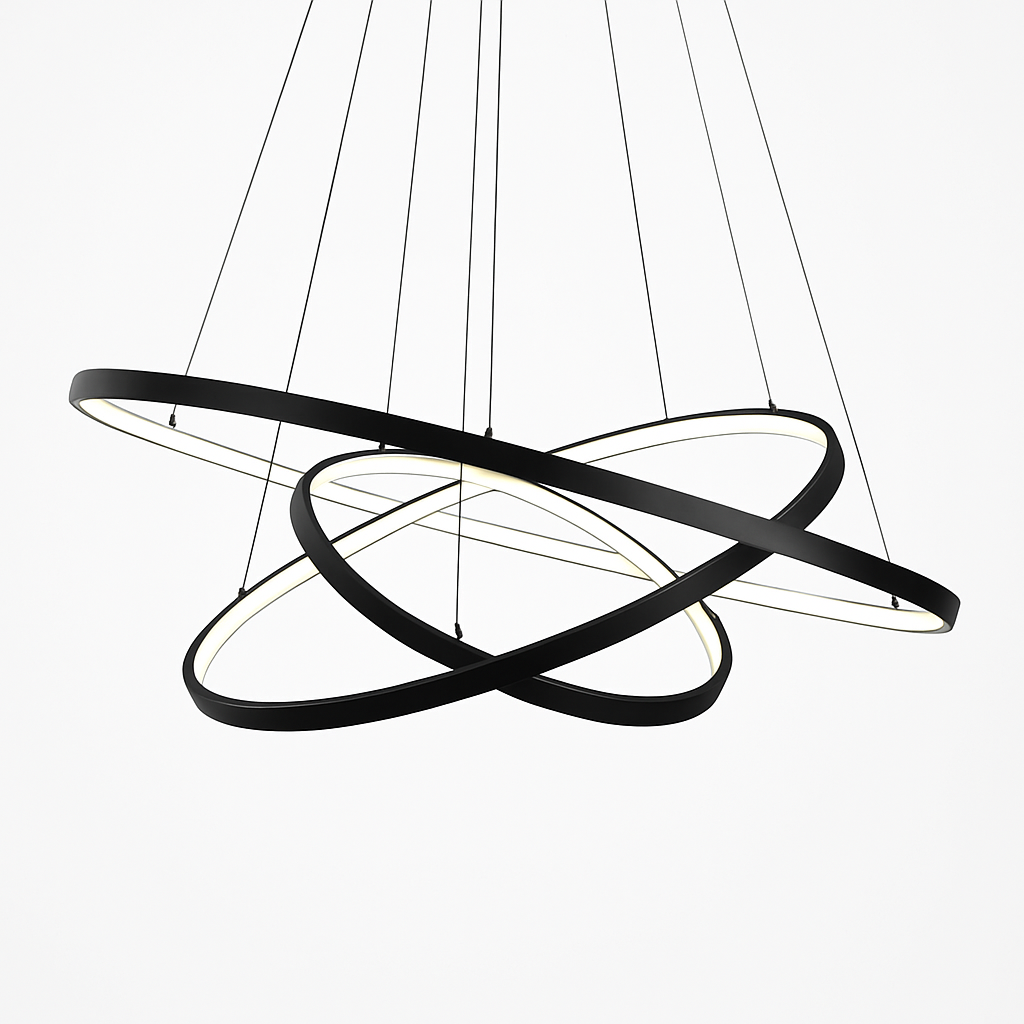 Contemporary LED ring pendant chandelier