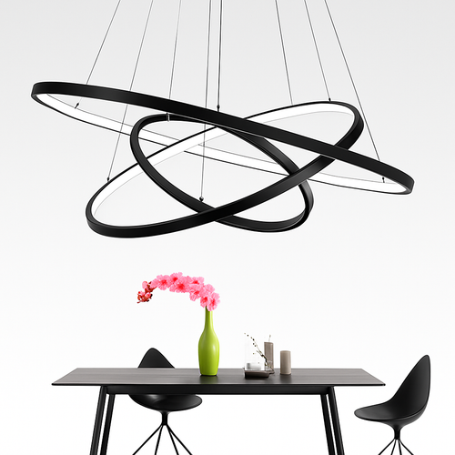 Contemporary LED ring pendant chandelier - vue 2 sur 8