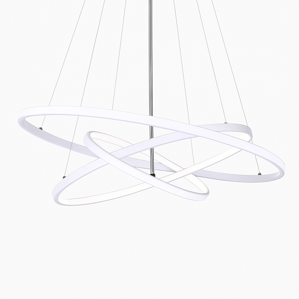 Contemporary LED ring pendant chandelier - vue 5 sur 8