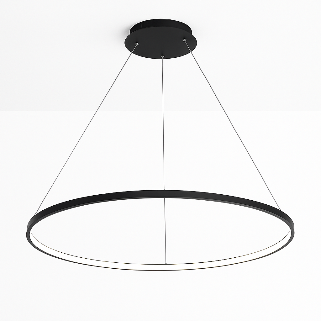 Contemporary LED ring pendant chandelier - vue 8 sur 8