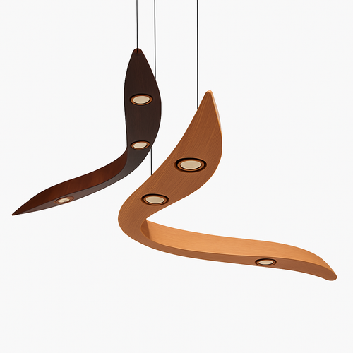 Designer wood branch pendant light with integrated LED Villa - vue 4 sur 5