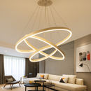 Designer chandelier with interlaced circles (black or white)