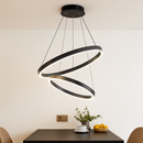 Designer chandelier with interlaced circles (black or white)