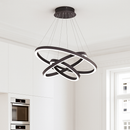 Designer chandelier with interlaced circles (black or white)