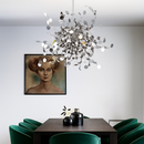 Contemporary chrome chandelier with round leaf tree design