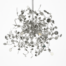 Contemporary chrome chandelier with round leaf tree design