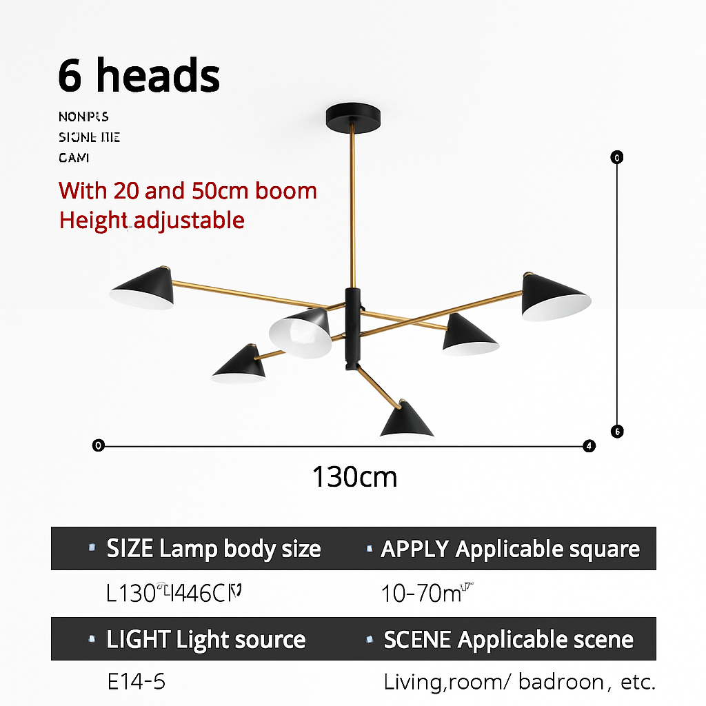 Designer LED pendant light with multiple triangular shades loft style - vue 6 sur 7
