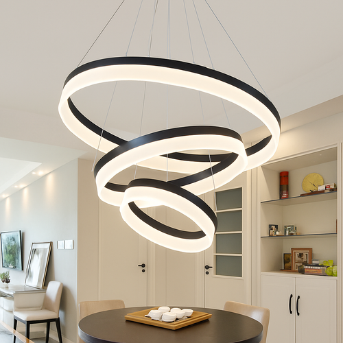 Modern LED ring pendant light - vue 2 sur 3
