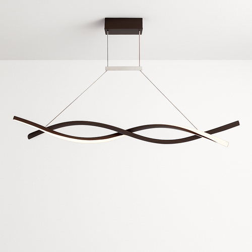 Callan wave-shaped LED design chandelier - vue 2 sur 7
