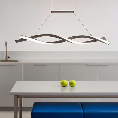 Callan wave-shaped LED design chandelier - vue 3 sur 7