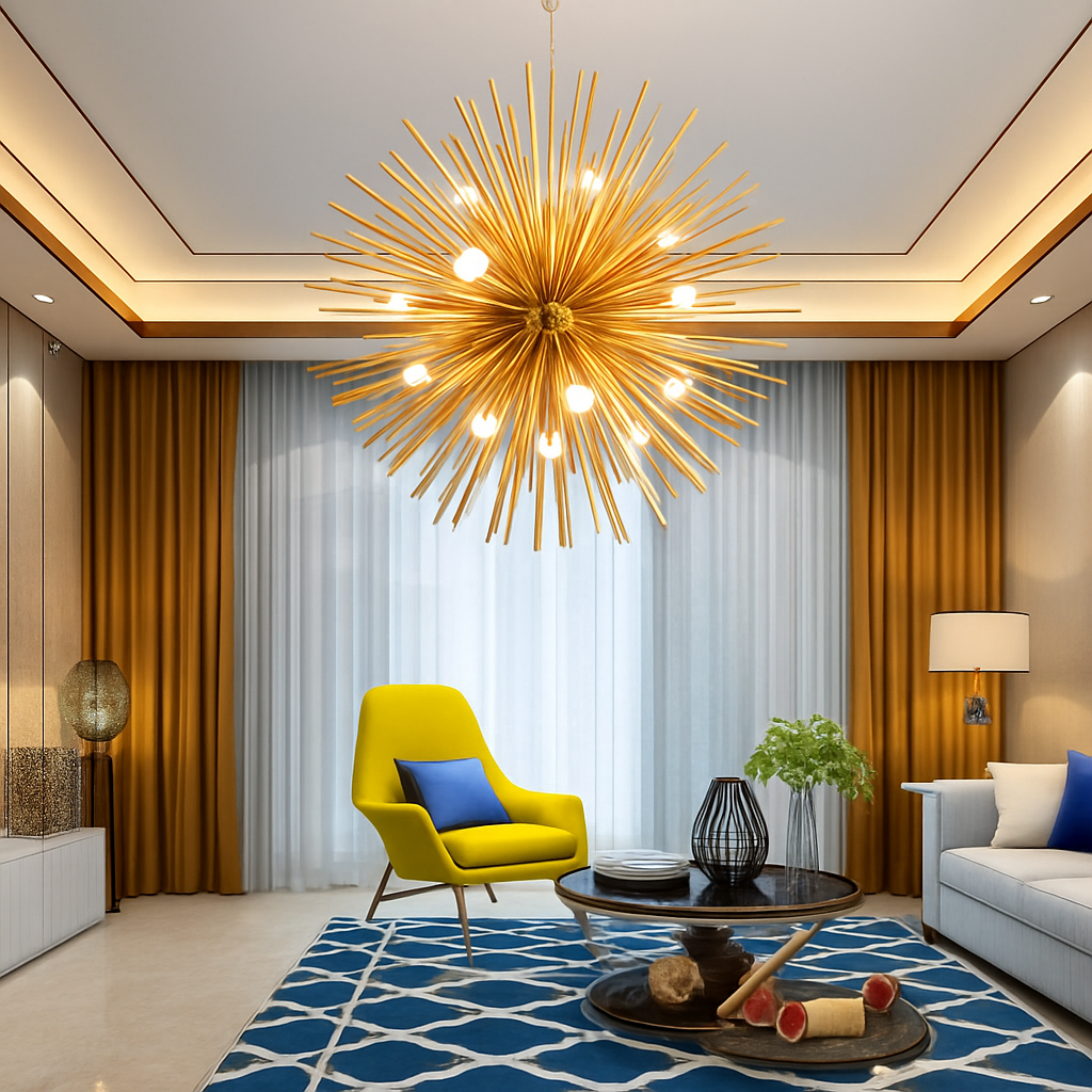 Modern designer gold aluminium chandelier Prosperity