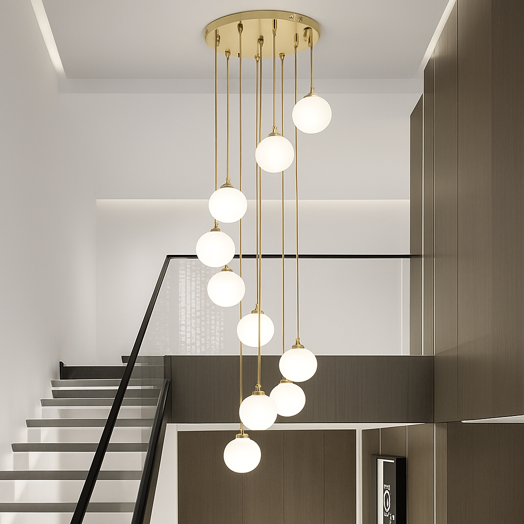 Modern duplex chandelier for luxury indoor lighting - vue 3 sur 20