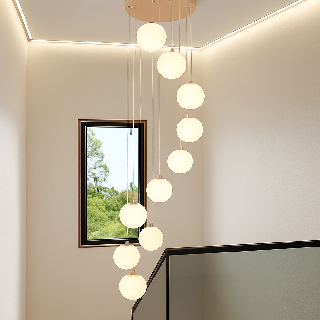 Modern duplex chandelier for luxury indoor lighting - vue 5 sur 20